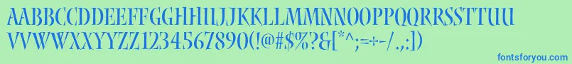 Nyxstd Font – Blue Fonts on Green Background