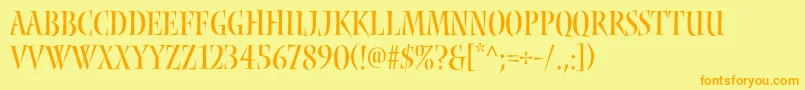 Nyxstd-Schriftart – Orangefarbene Schriften auf gelbem Hintergrund
