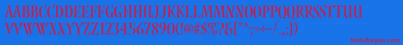 Nyxstd Font – Red Fonts on Blue Background