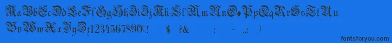 ChoolGothic-Schriftart – Schwarze Schriften auf blauem Hintergrund