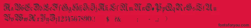 ChoolGothic Font – Black Fonts on Red Background