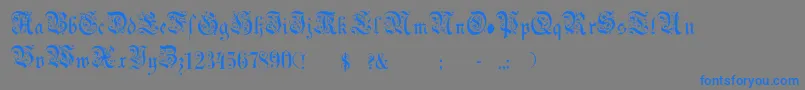 ChoolGothic-Schriftart – Blaue Schriften auf grauem Hintergrund