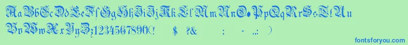 ChoolGothic Font – Blue Fonts on Green Background