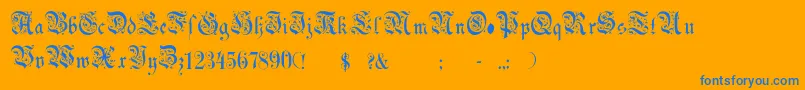 ChoolGothic Font – Blue Fonts on Orange Background