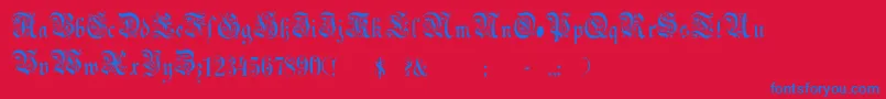 ChoolGothic Font – Blue Fonts on Red Background