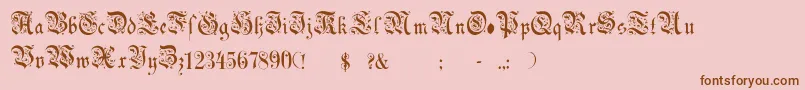 ChoolGothic-Schriftart – Braune Schriften auf rosa Hintergrund