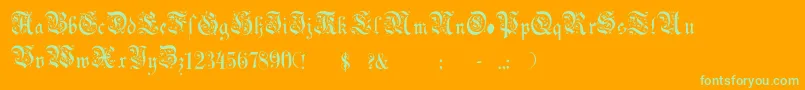 ChoolGothic Font – Green Fonts on Orange Background