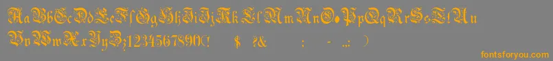 フォントChoolGothic – オレンジの文字は灰色の背景にあります。