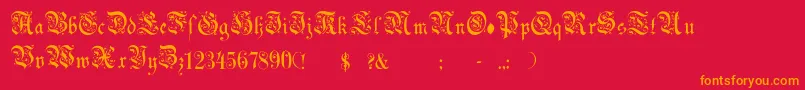 ChoolGothic Font – Orange Fonts on Red Background