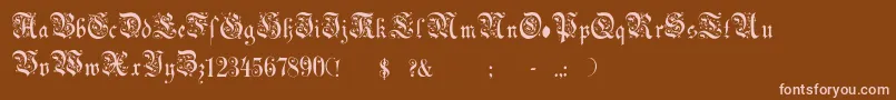Czcionka ChoolGothic – różowe czcionki na brązowym tle