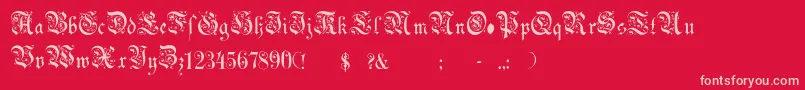 Fonte ChoolGothic – fontes rosa em um fundo vermelho