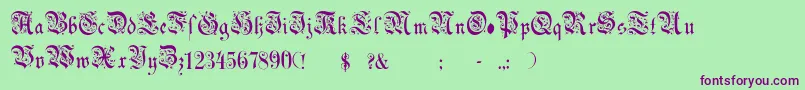 ChoolGothic Font – Purple Fonts on Green Background