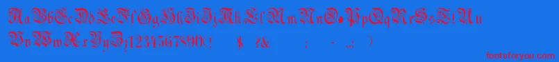 ChoolGothic Font – Red Fonts on Blue Background