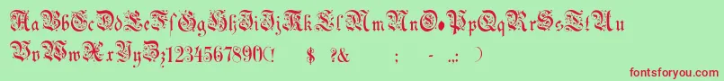 フォントChoolGothic – 赤い文字の緑の背景