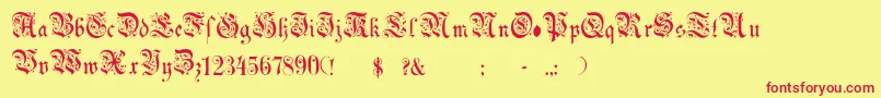 ChoolGothic Font – Red Fonts on Yellow Background