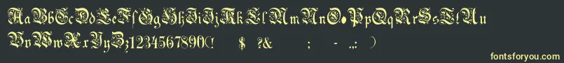 Weitere Informationen zur ChoolGothic-Schriftart ChoolGothic-Schriftart – Gelbe Schriften auf schwarzem Hintergrund