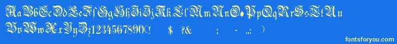 フォントChoolGothic – 黄色の文字、青い背景