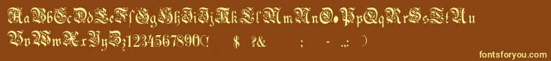 ChoolGothic Font – Yellow Fonts on Brown Background