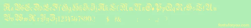 ChoolGothic Font – Yellow Fonts on Green Background