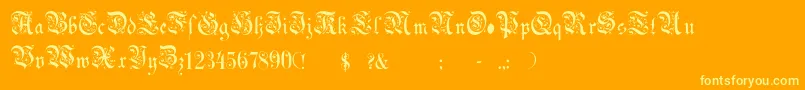 Fonte ChoolGothic – fontes amarelas em um fundo laranja