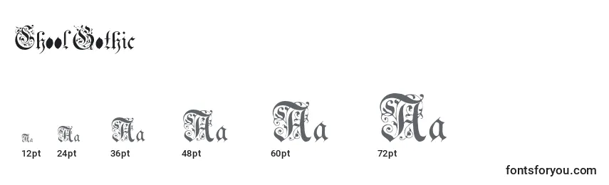 ChoolGothic Font Sizes