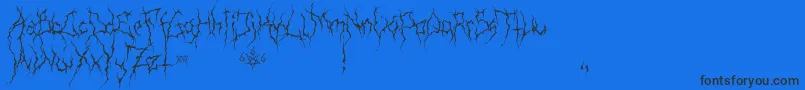 Fonte XxiiUltimateBlackMetal – fontes pretas em um fundo azul