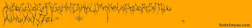 XxiiUltimateBlackMetal-Schriftart – Schwarze Schriften auf orangefarbenem Hintergrund