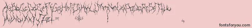 XxiiUltimateBlackMetal-fontti – mustat fontit vaaleanpunaisella taustalla