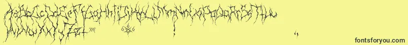 Czcionka XxiiUltimateBlackMetal – czarne czcionki na żółtym tle