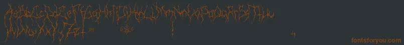 XxiiUltimateBlackMetal-Schriftart – Braune Schriften auf schwarzem Hintergrund