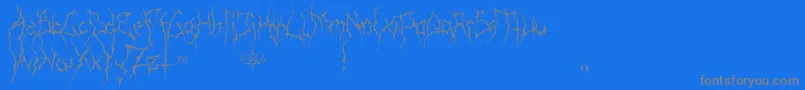 XxiiUltimateBlackMetal-Schriftart – Graue Schriften auf blauem Hintergrund