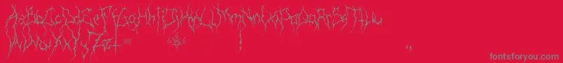 フォントXxiiUltimateBlackMetal – 赤い背景に灰色の文字