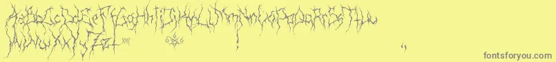 Fonte XxiiUltimateBlackMetal – fontes cinzas em um fundo amarelo