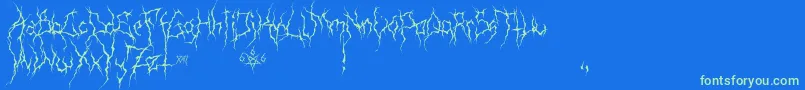 XxiiUltimateBlackMetal-Schriftart – Grüne Schriften auf blauem Hintergrund