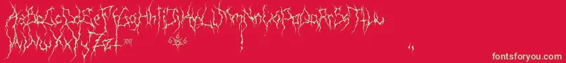 Fonte XxiiUltimateBlackMetal – fontes verdes em um fundo vermelho