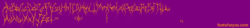 XxiiUltimateBlackMetal Font – Orange Fonts on Purple Background