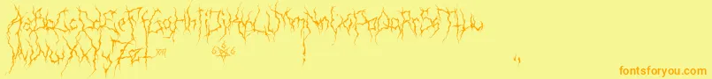 Fonte XxiiUltimateBlackMetal – fontes laranjas em um fundo amarelo