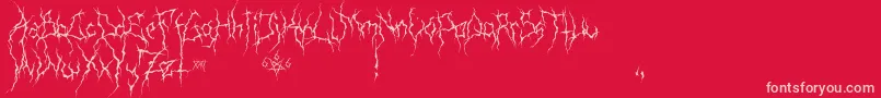 Fonte XxiiUltimateBlackMetal – fontes rosa em um fundo vermelho