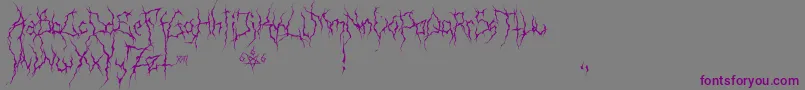 XxiiUltimateBlackMetal-Schriftart – Violette Schriften auf grauem Hintergrund