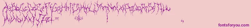 Fonte XxiiUltimateBlackMetal – fontes roxas em um fundo rosa