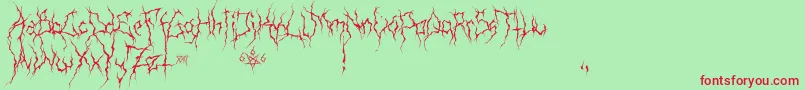 XxiiUltimateBlackMetal-Schriftart – Rote Schriften auf grünem Hintergrund