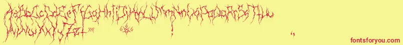 fuente XxiiUltimateBlackMetal – Fuentes Rojas Sobre Fondo Amarillo