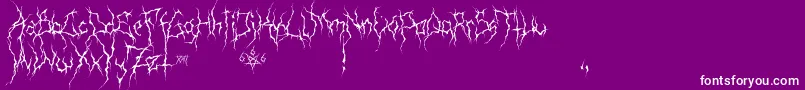 XxiiUltimateBlackMetal-fontti – valkoiset fontit violetilla taustalla