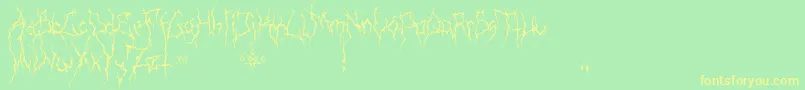 XxiiUltimateBlackMetal Font – Yellow Fonts on Green Background