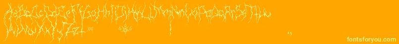 XxiiUltimateBlackMetal Font – Yellow Fonts on Orange Background