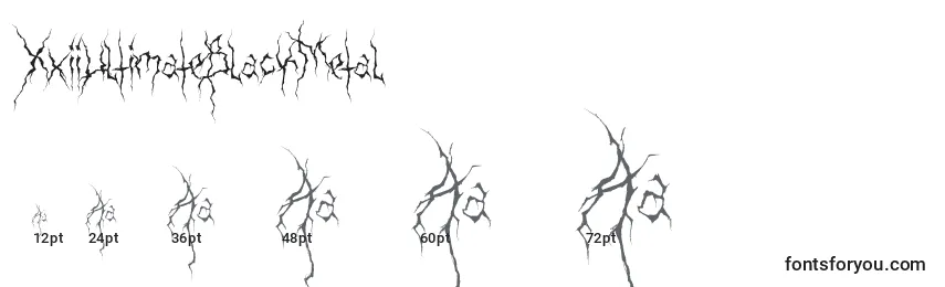 Größen der Schriftart XxiiUltimateBlackMetal