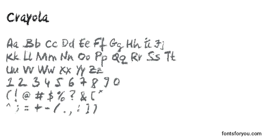 Czcionka Crayola – alfabet, cyfry, specjalne znaki