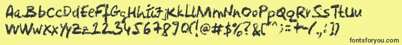 Crayola Font – Black Fonts on Yellow Background