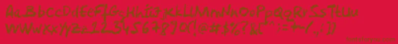 Crayola Font – Brown Fonts on Red Background