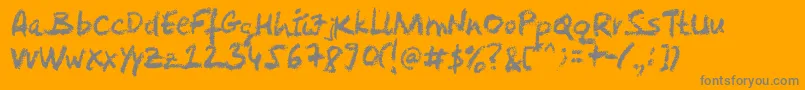 Crayola Font – Gray Fonts on Orange Background